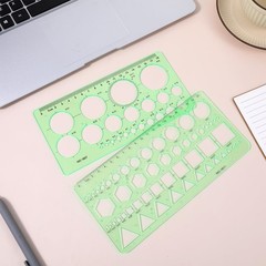 Elegaperma 2 pcs Circle Template for Drawing, 7.87 X 3.94 X 0.01 IN, Green