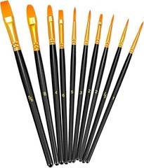 10-Piece Nylon Paint Brushes Set – Perfect for Acrylic, Oil & Watercolor Art