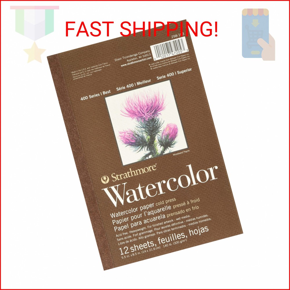 Strathmore 400 Series Tape Bound Watercolor Pad, 140 lb. Cold Press, 5.5 X 8.5 i