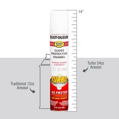 Rust-Oleum 334133 Protective White Gloss Enamel Turbo Spray 24 oz. (Pack of 6)