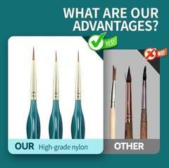 Professional 6-Pc Fine Tip Paintbrush Set for Acrylic & Watercolor Masterpieces