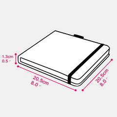 Square 8X8 300Gsm Watercolor Journal Hardbound 40Pgs（20 Sheets Front Back 2 Text