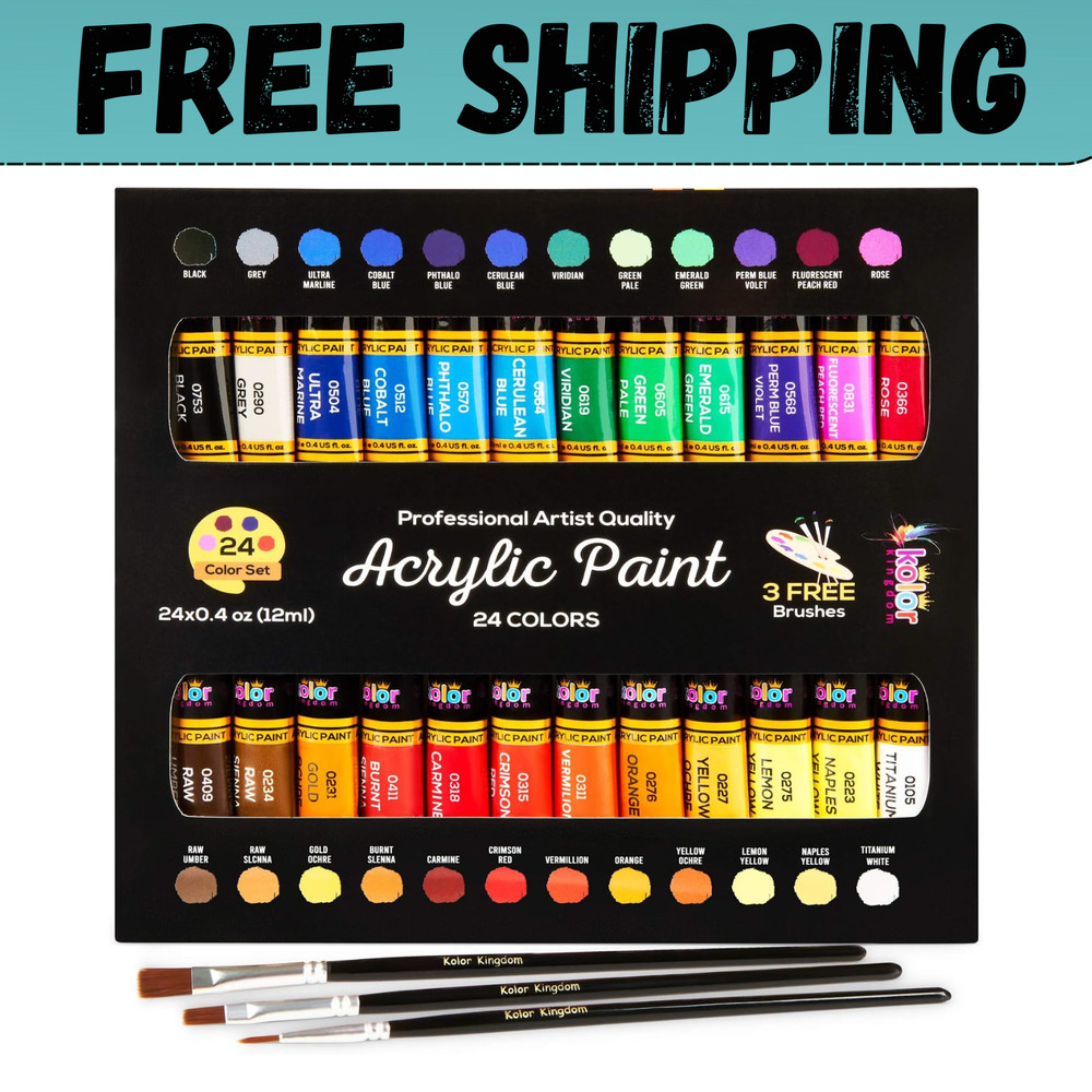 24 Colors Paint DIY Acrylic Paint Set for Hobby Model Painting Artists