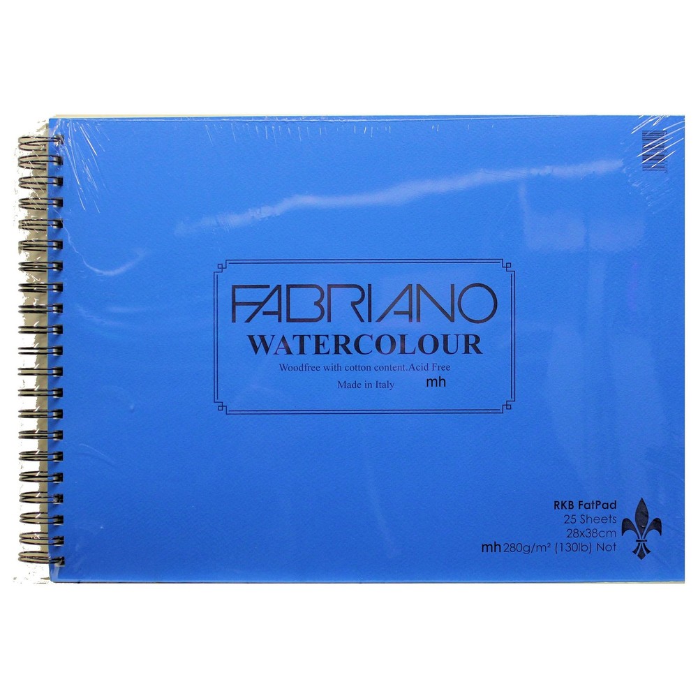 RKB Fat Pad Fabriano Watercolour Paper 25 Sheets 28x38cm 280gsm artist pad