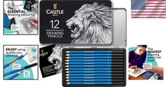 Graphite Pencils Kit 12pc Drawing Sketching Art Set 5H-8B Metal Case Tutorial