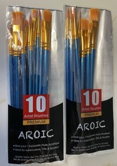 2 PACKS AROIC 10 PACK PREMIUM ARTIST BRUSHES NEW!!