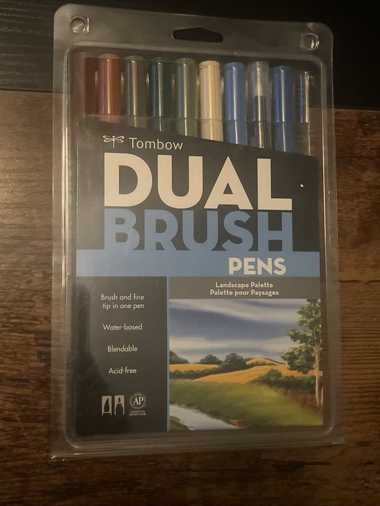 Tombow Dual Brush Pen Landscape Palette Set 10-Pack *Swatched Once – Never Used*