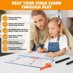 6 Pack Magic Grooved Writing Practice Book Kids Disappearing Ink Pen Set