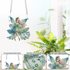AiYuanzsh Green Butterfly Fairy Diamond 15 cm x 15 cm, Elf