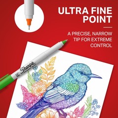 Sharpie Permanent Markers Ultra Fine Point 1 Count (Pack of 12), Assorted