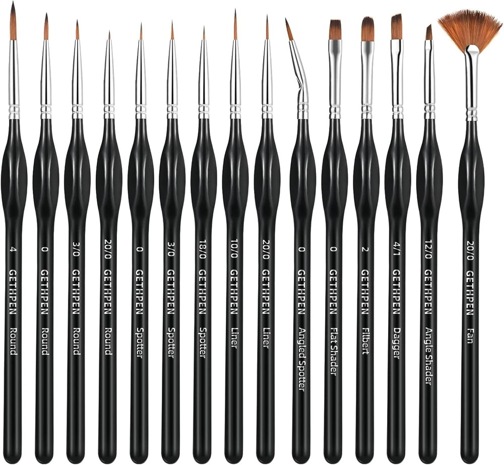 Very Small Paint Brushes Fine Tip for Nail Art Model Craft Painting Hobby Set