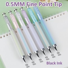 Retractable 6 Pack Gel Pens with Smooth Ink Flow & Soft Grip for Everyday Use