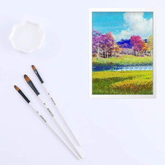 Filbert Paint Brushes Set, 12 PCS Artist Brush for Acrylic Oil Watercolor