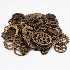 100g Clock Gears Clock Parts Gold Metal Gears Steampunk Gears DIY Assorted Gears