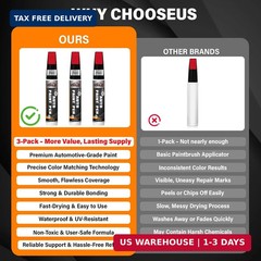 Touch Up Paint for Cars, 3-Pack – Red Car Scratch Repair Pen, Color Accurate Aut