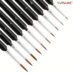 10/11Pcs Miniature Paint Brushes, Detail Tip Paint Brushes Set with Ergonomic Ha