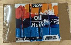 Pebeo Studio Fine Oil Paints Set of 12, 20ml Tubes Basic Colours with Brush