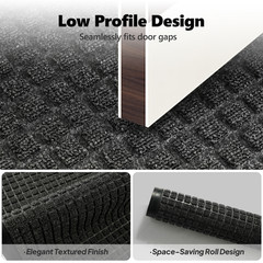 1PC Polypropylene Small Grid Composite Rubber Mat, Gray, 60x90x0.7cm