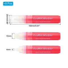 8 Pcs Graffiti Markers, 15mm Red Poster Markers Thick Acrylic Paint Pen
