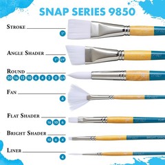 Princeton 9850SET-3 Snap! Paintbrush Set, White Size 0, 2, 6, 3/4 inch Set 3