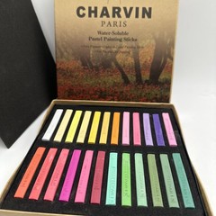Artist Chalk Pastels Paint Sticks (Set 24) Water Soluble, Assorted Pastel Colors