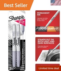 Brilliant Silver Metallic Permanent Markers 2 Count – Ideal for Arts & Crafts