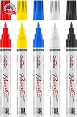Overseas Oil-Based Fine Tip Paint Marker Pen – 5 Colors 0.9mm Fine Nib Permanent
