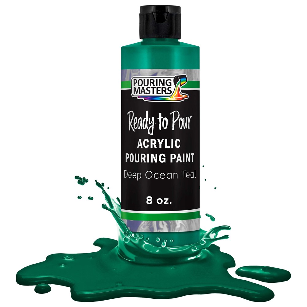 Pouring Masters Deep Ocean Teal 8-Ounce Bottle Water-Based Acrylic Pouring Paint