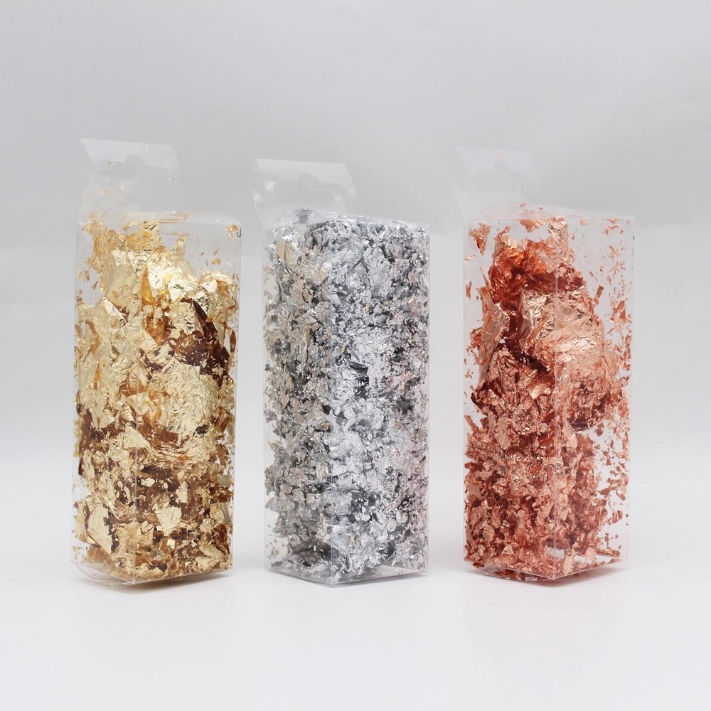 Foil Flakes, Gold Silver Copper 3pc Set, BRAND NEW 10g EACH