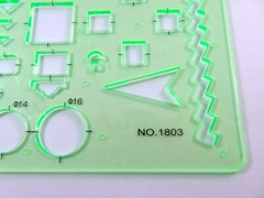 Geometric Drafting Stencils Drawing Templates 6 Piece Set Transparent Green
