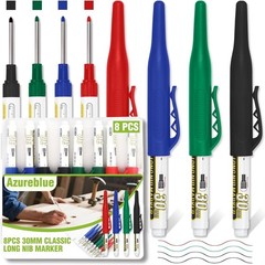 8pcs Waterproof Deep Markers 30mm Extra Fine for Construction Projects