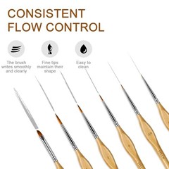 6Pcs Miniature Paint Brushes Set with Triangular Handles – for Acrylics, 6PCS