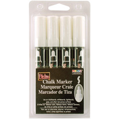4 White Broad Tip Bistro Chalk Marker