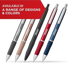 Durable Metal Barrel Gel Pens 0.7mm Black Ink Comfortable Grip 12 Count