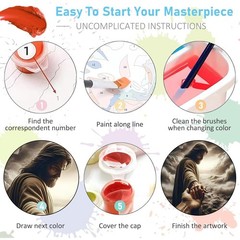 Religious Christian Paint By Numbers Kit Wall Art Decoration For Adults