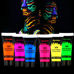 Depvision Glow in the Dark UV Face and Body Paint 6*10Ml Neon Blacklight 0.34Oz