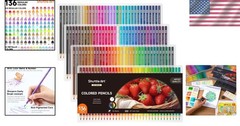 Rich Pigment Pencil Set of 136 with Break-Resistant Leads for Artists & Doodlers