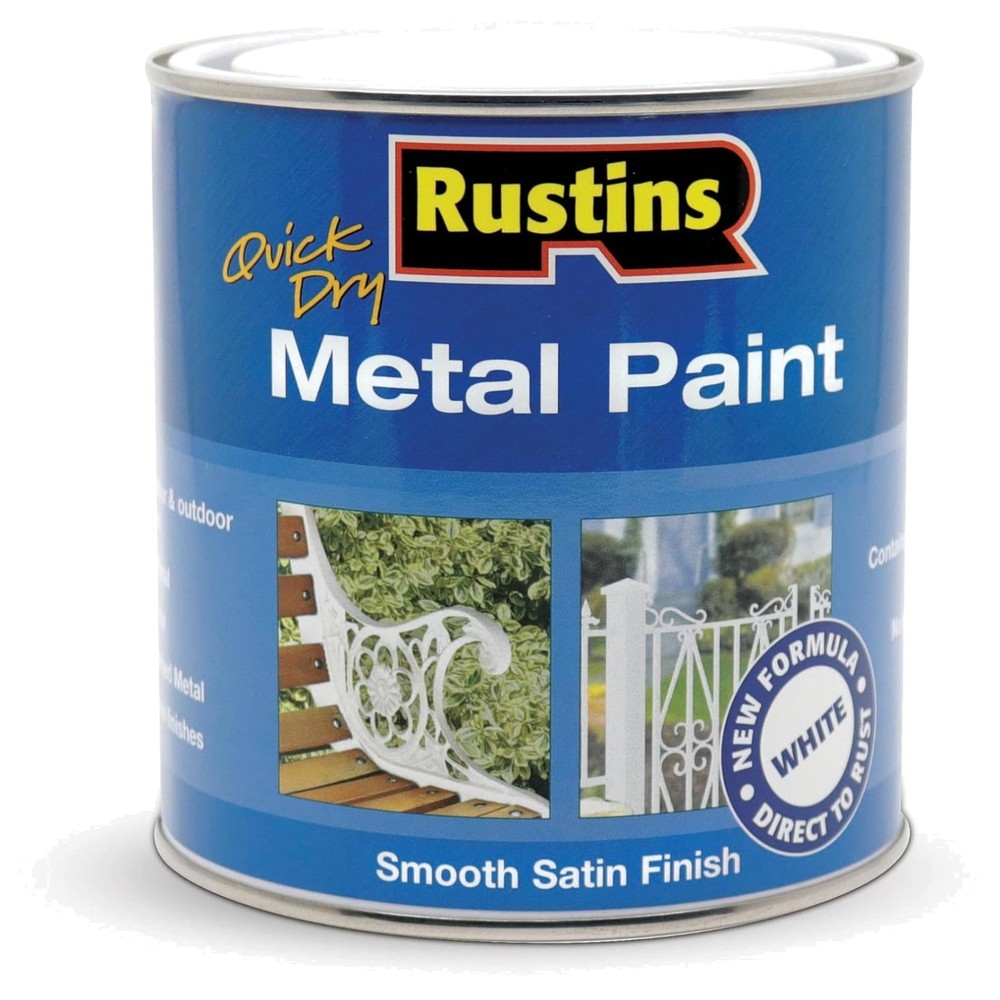 White Metal Paint for Indoor Outdoor Use – Brush Included