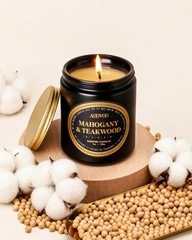 AOOVOO Scented Candles for Men – 9 oz, Mahogany Teakwood black candles