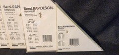 Berol RAPIDESIGN Triangles LOT OF 5 – 4 x 10inch 45°/90° & 1 x 6inch 45°-90°