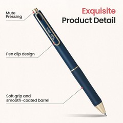 Black Ink Gel Pens 6 Pack with Retractable Fine Point for Writing