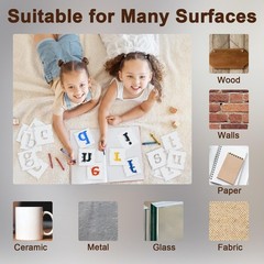 Amrules 65 Pcs 4 Inch Plastic Painting Stencils Reusable 4 Inch, White