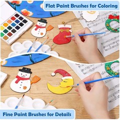 Small Paint Brushes Bulk, Anezus 100 Pcs Flat and Round Pointed Brushes Craft…