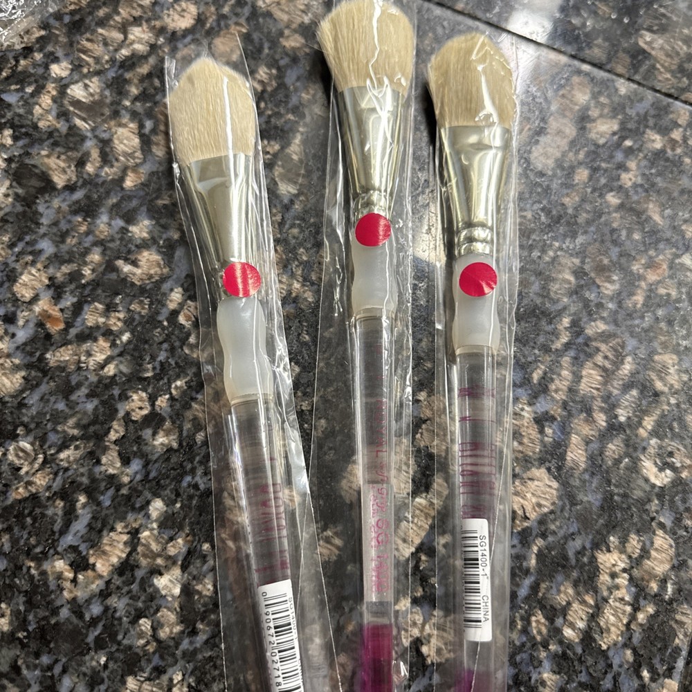 Set of 3 ROYAL SOFT GRIP WHITE BLENDING MOP BRUSH 1” SG1400 NEW