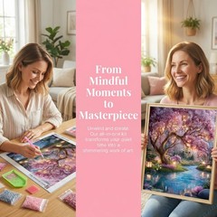 5D Diamond Painting Kits for Adults Beginners, Cherry Blossom Diamond Art Kit,
