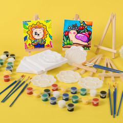 Mini Acrylic Paint Set with Canvas and Easel for Kids and Adults