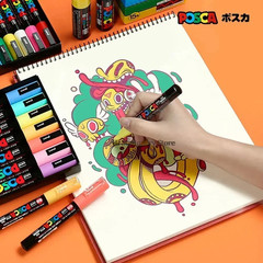 16Pcs Japan POSCA Markers Set Acrylic Graffiti Drawing Permanent Waterproof Chi