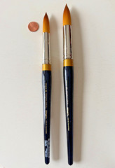 Kingart Original Gold Large ROUND WASH Art Paint Brushes, 2 Pc (#30 & 36) NEW!