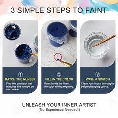 Paint by Numbers for Adults Beginner, Flowers Paint by Number Kits on Canvas Vas