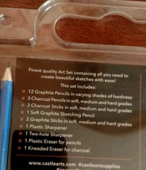 Castle Arts 26 Piece Drawing Set Pencils Craft Art Supplies
